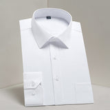 DAVYDAISY Men's Shirt Regular fit. Long Sleeve Twill Solid  Formal Business Shirt.