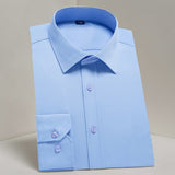 DAVYDAISY Men's Shirt Regular fit. Long Sleeve Twill Solid  Formal Business Shirt.