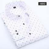 Men's Shirt Print Plaid Long Sleeved shirt. Men Slim Fit, 100% Polyester shirt.