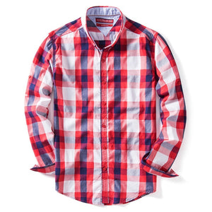 100% Cotton Plaid Shirt  for Men.Casual, Social, Business Male Shirt. Mens Shirts,Long Sleeve.