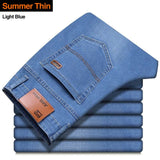 Men's Jeans Classic Style, Casual Stretch Slim Jean Pants. Denim  Black and Blue Trousers.