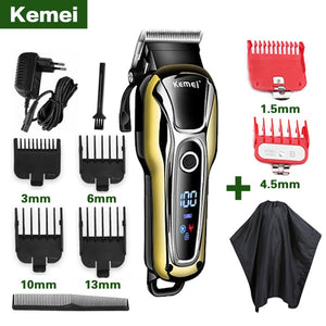 Kemei hair clipper. Professional hair Trimmer LCD Display for men.