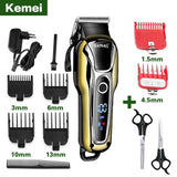 Kemei hair clipper. Professional hair Trimmer LCD Display for men.