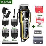 Kemei hair clipper. Professional hair Trimmer LCD Display for men.