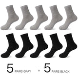 HSS 2020 Men's Cotton Socks. New styles 10 Pairs / Lot, Black Business Men Socks. Breathable Spring Summer socks for Men,US size(6.5-12).