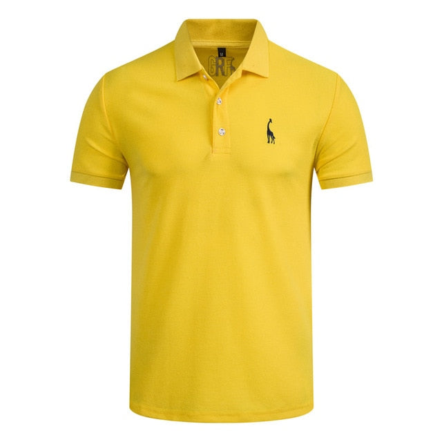 New Man Polo Shirt. Mens Casual Deer Embroidery Cotton Polo shirt .