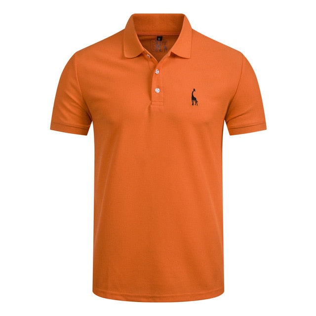 New Man Polo Shirt. Mens Casual Deer Embroidery Cotton Polo shirt .