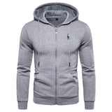 New Autumn Winter Cotton Hoodie Mens Sweatshirts. Solid Hoody Fleece Thick Hoodies. Men Sportswear Zipper Sweatshirts.