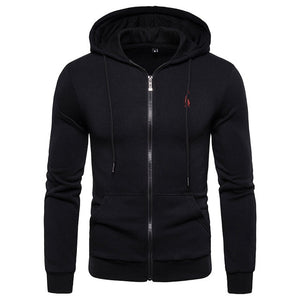 New Autumn Winter Cotton Hoodie Mens Sweatshirts. Solid Hoody Fleece Thick Hoodies. Men Sportswear Zipper Sweatshirts.