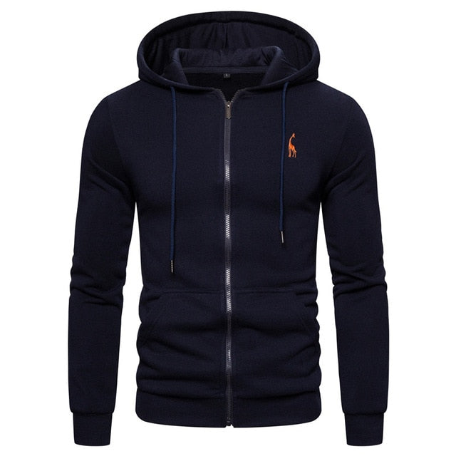 New Autumn Winter Cotton Hoodie Mens Sweatshirts. Solid Hoody Fleece Thick Hoodies. Men Sportswear Zipper Sweatshirts.