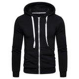 New Autumn Winter Cotton Hoodie Mens Sweatshirts. Solid Hoody Fleece Thick Hoodies. Men Sportswear Zipper Sweatshirts.