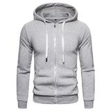 New Autumn Winter Cotton Hoodie Mens Sweatshirts. Solid Hoody Fleece Thick Hoodies. Men Sportswear Zipper Sweatshirts.