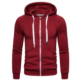 New Autumn Winter Cotton Hoodie Mens Sweatshirts. Solid Hoody Fleece Thick Hoodies. Men Sportswear Zipper Sweatshirts.