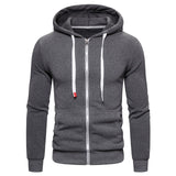 New Autumn Winter Cotton Hoodie Mens Sweatshirts. Solid Hoody Fleece Thick Hoodies. Men Sportswear Zipper Sweatshirts.