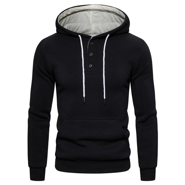 New Autumn Winter Cotton Hoodie Mens Sweatshirts. Solid Hoody Fleece Thick Hoodies. Men Sportswear Zipper Sweatshirts.