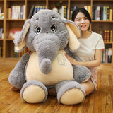 Giant plush Elephant toy. Grey Stuffed Big flappy ears Long plush elephant Animal toy for Children.