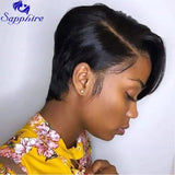 Short Pixie Lace Wigs. Pixie Cut Wig Straight Brazilian Remy Hair .