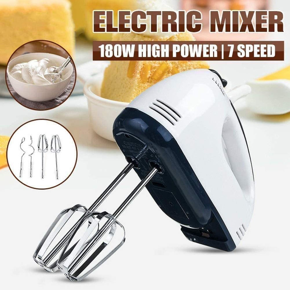 7 Speeds Electric Food Mixer Frother Beater Handheld Cake Dough Blender Mixer Egg Beater Kitchen Baking Cooking Mixing Tool