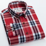 Men's Plaid Long-Sleeve Casual Shirt Regular-Fit