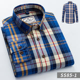 Men's Plaid Long-Sleeve Casual Shirt Regular-Fit