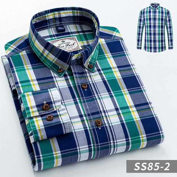 Men's Plaid Long-Sleeve Casual Shirt Regular-Fit