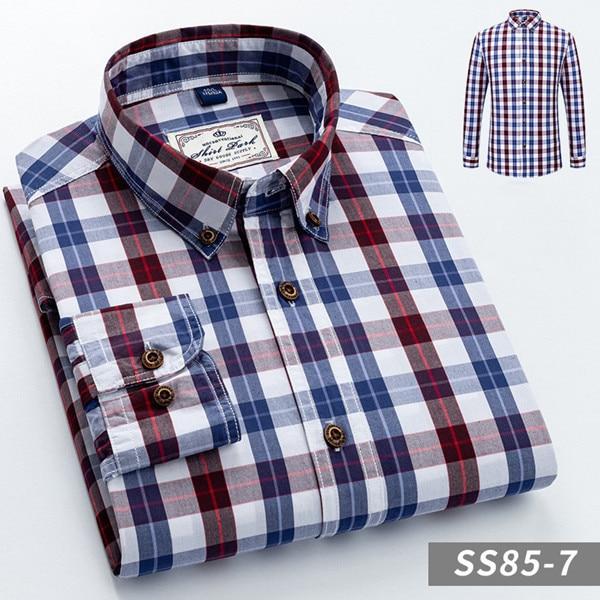 Men's Plaid Long-Sleeve Casual Shirt Regular-Fit