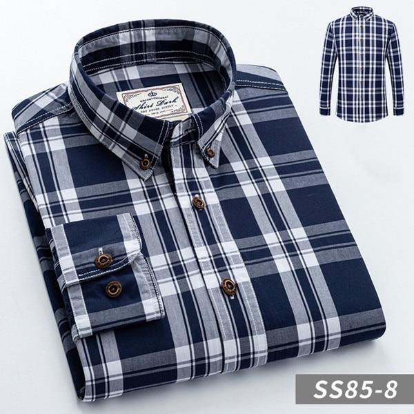 Men's Plaid Long-Sleeve Casual Shirt Regular-Fit