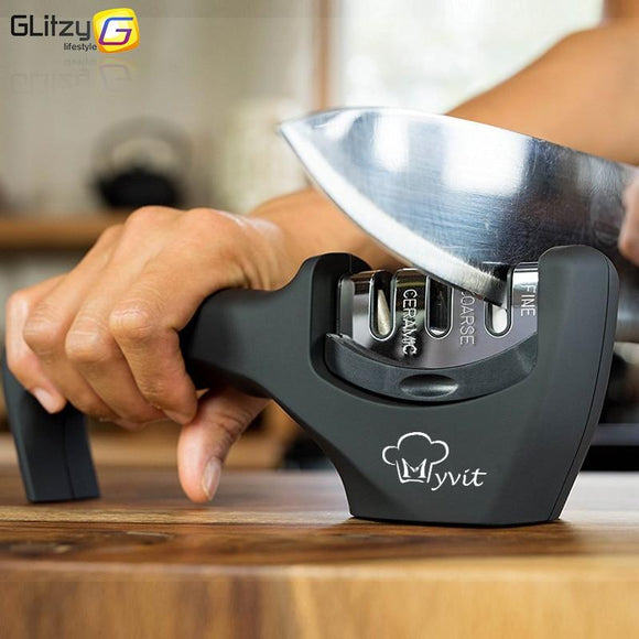 Knife Sharpener.3 Stages Professional Whetstone Kitchen knife Sharpener.