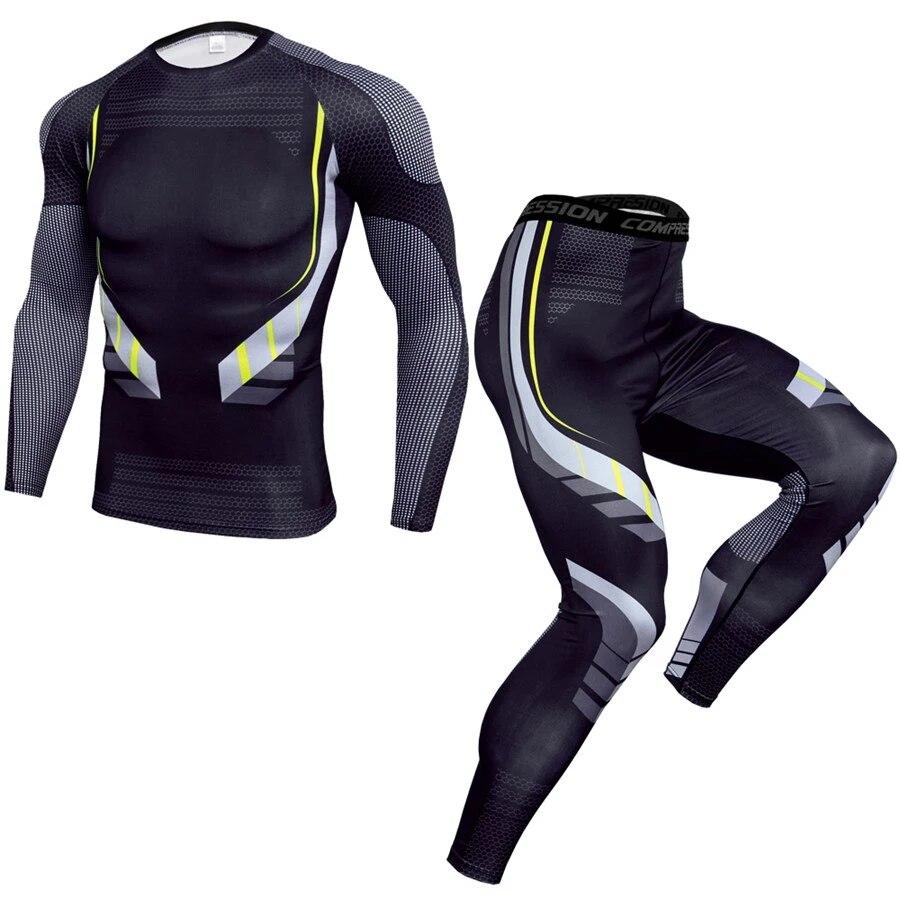 Men Compression Sportswear Suits. Gym Tights Training Clothing. Training Sports Set. Dry Fit Running Tracksuit .