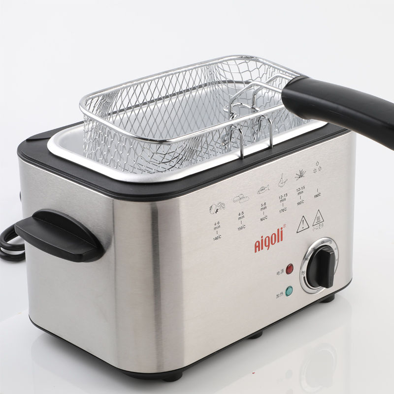 1.2L Stainless Steel Single tank Electric deep fryer smokeless French Fries Chicken grill multifunction MINI hotpot oven EU