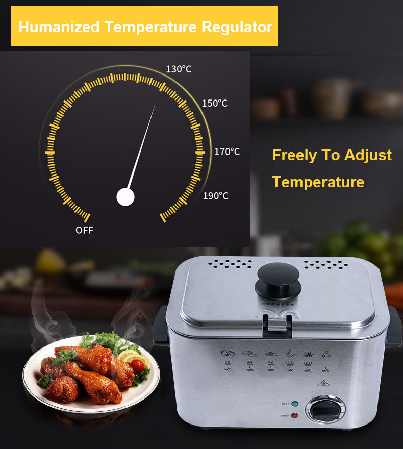 1.2L Stainless Steel Single tank Electric deep fryer smokeless French Fries Chicken grill multifunction MINI hotpot oven EU