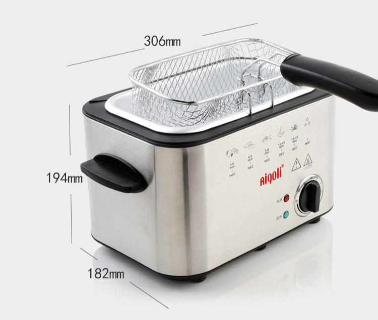 1.2L Stainless Steel Single tank Electric deep fryer smokeless French Fries Chicken grill multifunction MINI hotpot oven EU