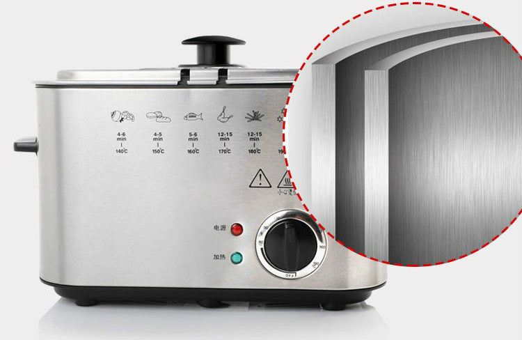 1.2L Stainless Steel Single tank Electric deep fryer smokeless French Fries Chicken grill multifunction MINI hotpot oven EU