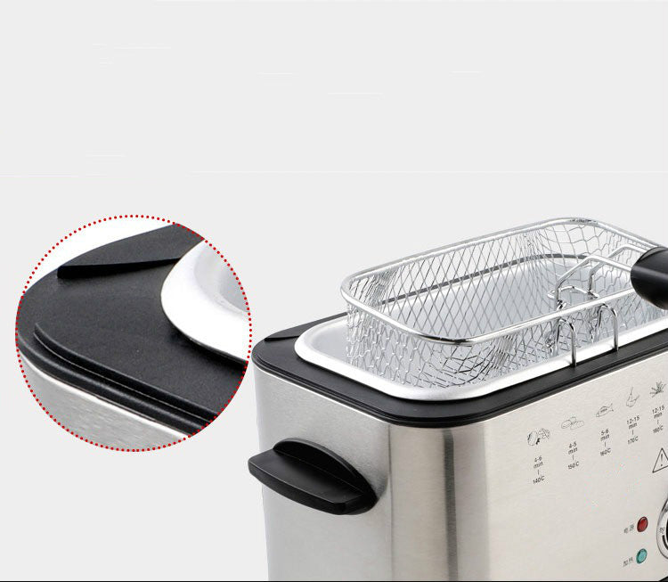 1.2L Stainless Steel Single tank Electric deep fryer smokeless French Fries Chicken grill multifunction MINI hotpot oven EU